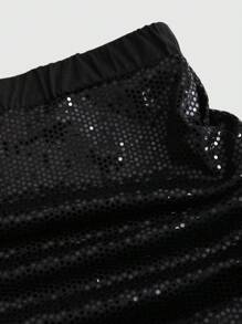 EgrlEra 女士 2 件套派对亮片露背上衣和迷你裙。派对必备品。圣诞节、新年前夜派对。Y2K 装扮，适合新年假期派对服装 - 黑色 - 查看 4