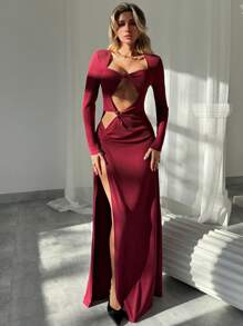 Aloruh 女士长裙，休闲时尚，适合日常穿着 - 黑色 - 查看 3