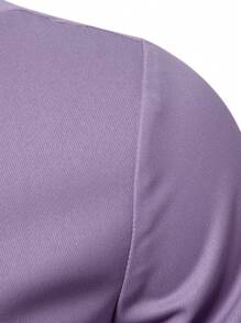 Calvornis Men's Solid Color Single Breasted Casual Long Sleeve Shirt For Autumn Men Casual Dress Shirts Men Dress Shirts Plain Men Shirts Men Clothing Shirts - Mauve Purple - View 3