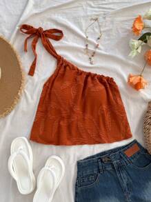 Soleia 女士衬衫 - 珊瑚橙 - 查看 4