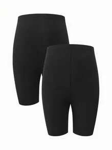 SHEIN Adjustable Waist Black Maternity Leggings, Versatile