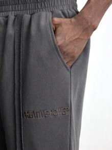 Maija 男士 2025 年春夏灰色撞色拼接宽松直筒裤，带侧袋和下摆开衩，日常休闲穿着，通勤风格，适合节日、新年聚会