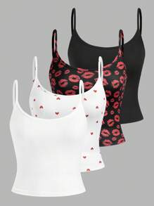 SHEIN EZwear Women Tank Tops & Camis Valentine's Day