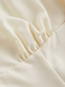 SHEIN MOD Áo thun cổ tròn tay ngắn màu mơ và đỏ cỡ lớn cho nữ - Màu be - Xem 3