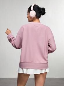 Outdoor Solid Color Long Sleeve Sweatshirt, Minimalist Fashion Casual For Everyday Wear