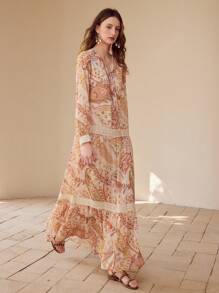 MOTF PREMIUM PAISLEY PRINT LIGHTWEIGHT DRESS,SPRING/SUMMER - Multicolor - View 3