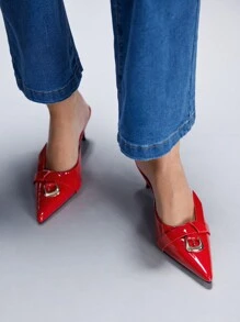 CUCCOO GRLICON Women's Y2K Punk Style High Heel Pumps, Suitable For Motorcycle, Cool Girl, Halloween, Christmas, Party Outfits - Red - View 4