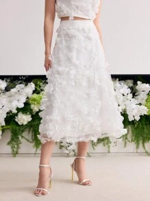 MOTF Soiréza VÁY DÂY APPLIQUE - trắng - Xem 3