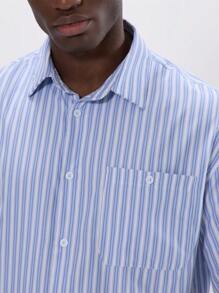 Musero Button Up Short Sleeve Striped Shirt