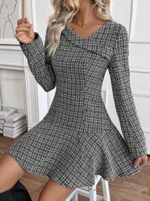 SHEIN Clasi Women A-Line Long Sleeve Dress, New Style For Autumn