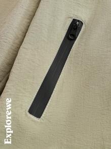 SHEIN 2pcs/Set Teenager Boy Windbreaker And Shorts, Suitable For Casual, Outdoor Sports, Spring Season