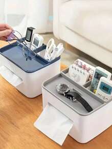1 PC Multipurpose Desktop Storage Box With Tissue Paper Holder Drawer Paper Box Remote Control Holder Office Desk Organizers