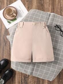 1 pezzo Pantaloncini casual monocromatici per ragazzi, versatili per uso quotidiano, vacanze, viaggi, scuola, primavera/estate