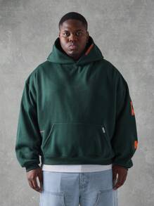 SUMWON Międzynarodowa bluza z kapturem Oversized Letter Print Premium Urban Streetwear z kieszenią na środku Jesień Zima Moda