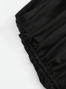 Swim SXY Summer New Solid Black Cutout Panel Sexy Bikini Swimwear Bottom - Black - View 5