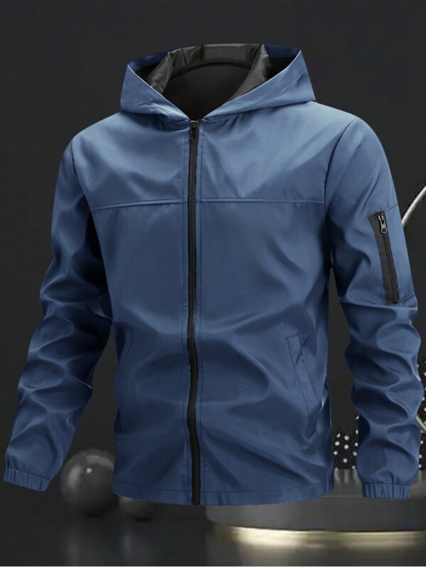 Manfinity Homme Herren Jacke mit Kapuze und Reißverschluss, Oberbekleidung