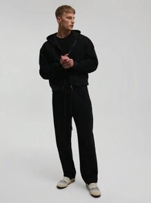 Musero Hooded Denim Jacket - Black - View 4