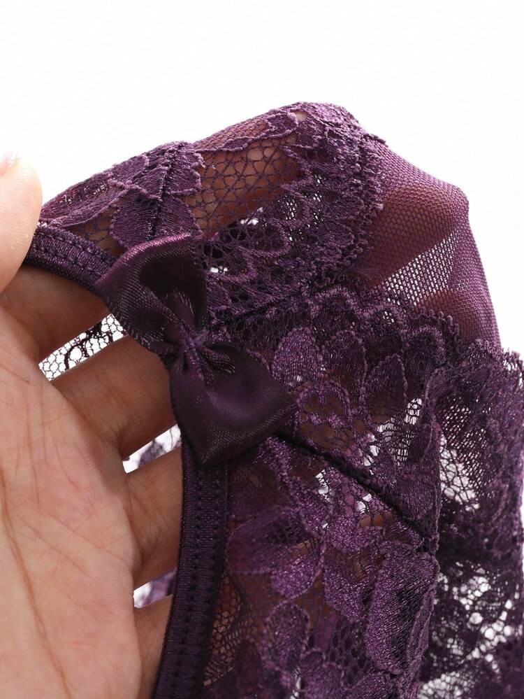 Dazy Plus Plus Size Sleep Solid Color Lace Sexy Spaghetti Strap Bodysuit Sleepwear, All Season