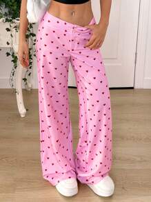 SHEIN EZwear Women's Summer Casual Minimalist Pink Pants For Everyday Wear