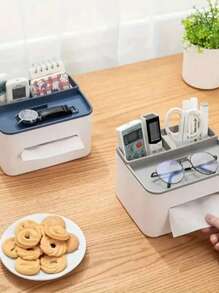 1 PC Multipurpose Desktop Storage Box With Tissue Paper Holder Drawer Paper Box Remote Control Holder Office Desk Organizers