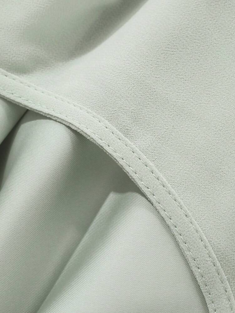 Women's Round Neck Short Sleeve Mesh Patchwork Casual Mid-Length Dress Sundress Maxi Dress