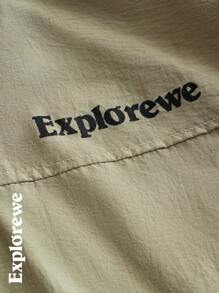 SHEIN 2pcs/Set Teenager Boy Windbreaker And Shorts, Suitable For Casual, Outdoor Sports, Spring Season