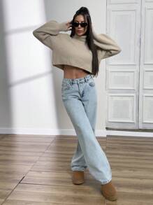 RueChic 女士直筒中腰牛仔裤