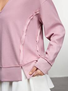 Outdoor Solid Color Long Sleeve Sweatshirt, Minimalist Fashion Casual For Everyday Wear