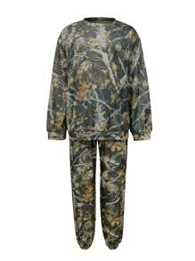 男士全印花休闲卫衣裤套装，简约时尚，适合日常穿着，秋季服装 - 彩色 - 查看 3