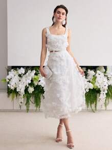 MOTF Soiréza 贴花短款背心 - 白色 - 查看 5