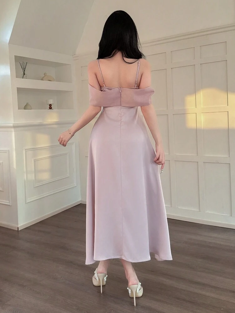 Patchwork Sleeveless Midi Dress For Women Prom Dress Elegant,Formal Women Dresses
