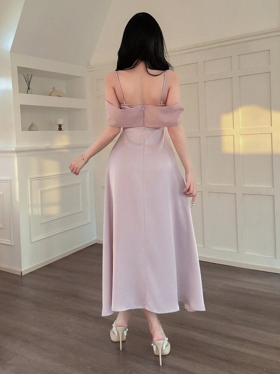 Patchwork Sleeveless Midi Dress For Women Prom Dress Elegant,Formal Women Dresses