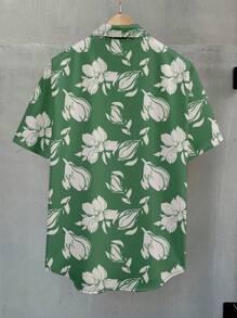 OTTIMOZO 男式正面纽扣短袖全印花休闲衬衫 - 彩色 - 查看 2