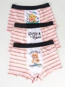 3 pièces/pack Boxers pour garçons avec imprimé numérique de motif de collation - Multicolore - Voir 7