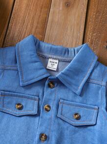 SHEIN Young Boys 2pcs Sets, Fashionable Casual & Comfortable Blue Utility Vest Matched With Blue Pants Outfit, Suitable For Outdoor Activities And Daily Wear, Spring/Summer