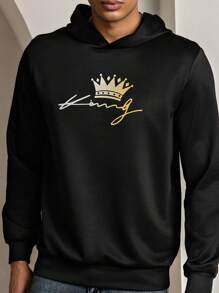 Manfinity VCAY Sweat-shirt à capuche décontracté et ample à manches longues tricoté pour hommes, mode et jeune pour un port quotidien