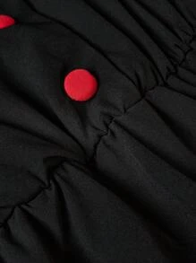 SHEIN Clasi Vestido vintage de talla grande para mujer con estampado de lunares, cintura anudada y sin mangas con cuello de solapa