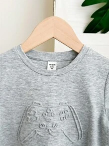 SHEIN Young Boy Graphic Crew Neck Short Sleeve Casual T-Shirt