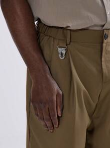 Musero Pleated Straight Leg Suit Trousers - Brown - View 5