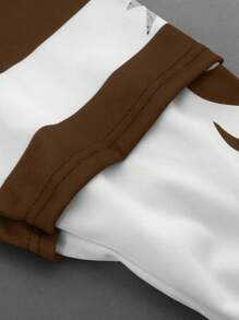 Aesthetic Post 男士复古做旧芝加哥字母图案黑白拼接连帽衫 - 彩色 - 查看 5