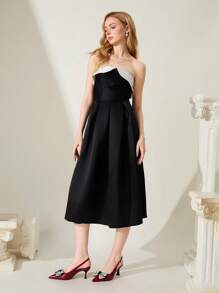 CUCCOO CHICEST Women's Pointed Toe Gold Chain Buckle Design Medium Heel Elegant Elegant Red PU Leather Office Pumps, Mule Shoes For Date, Office, Afternoon Tea, Stylish Outfit, Valentine's Day - Burgundy - View 6