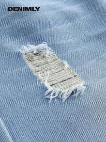 Jeans vintage décontractés, amples et usés, style urbain neutre pour ados, unisexe. Avec poches avant et plates à l'arrière.