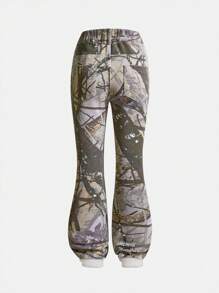 SHEIN Tween Girl Vintage Boho Urban Dark Wash Elastische Taille Stretch Flare Jeans Met Platte Zakken, Meisjes Dagelijkse OOTD Outfits