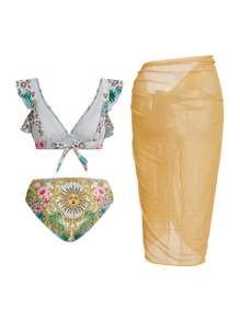 Swim Oasis Women's Minimalist Fashion Casual Swimwear Set, Suitable For Daily Wear For Summer Beach Vacation - Multicolor - View 2