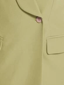MUSERA 商务复古风不对称西装迷你连衣裙春夏外出派对粉彩早午餐优雅毕业舞会 - 橄欖綠 - 查看 5