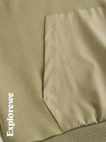 SHEIN Bộ 2 chiếc/Bộ áo nỉ trùm đầu dài tay in chữ "Teen Boy" và quần dài chạy bộ cho bé trai tuổi teen - Màu Tím - Xem 7