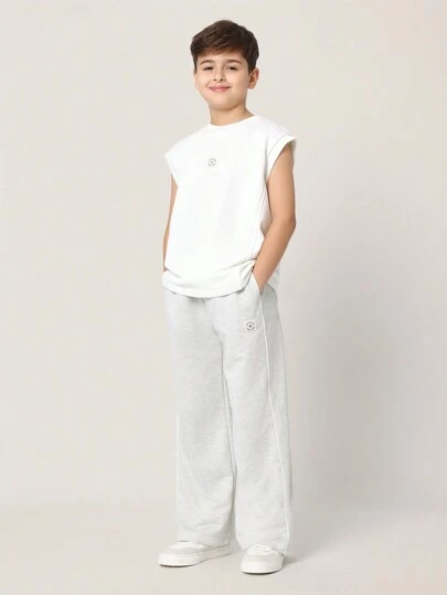  SUMWON 运动背心套装两件套配套无袖运动训练健身房篮球夏季青少年运动休闲服度假