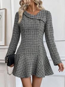 SHEIN Clasi Women A-Line Long Sleeve Dress, New Style For Autumn