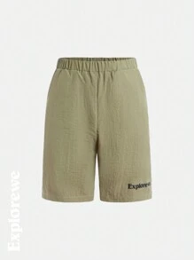 SHEIN 2pcs/Set Teenager Boy Windbreaker And Shorts, Suitable For Casual, Outdoor Sports, Spring Season