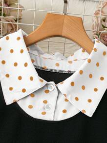 SHEIN LUNE Camisa de manga larga con estampado de lunares para mujer de talla grande, ideal para vacaciones de otoño - Multicolor - Ver 3